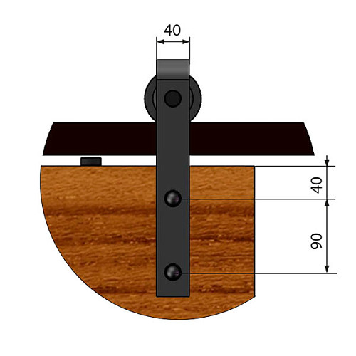 Раздвижная система VALCOMP RE20 REA длина 2 м на 1 полотно до 100 кг - Фото №4