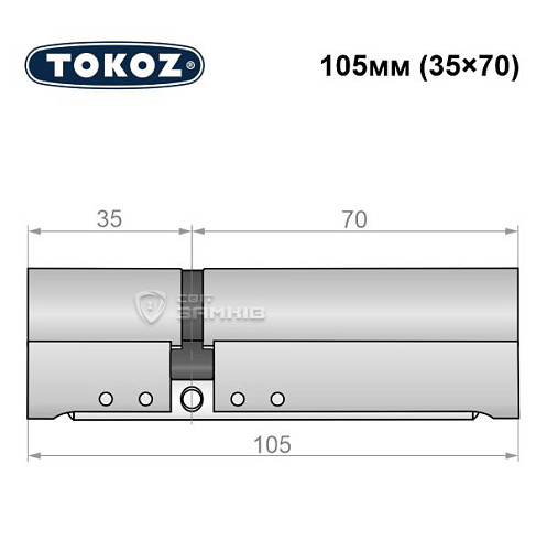 Циліндр TOKOZ Pro300 105 (35*70) нікель матовий - Фото №8