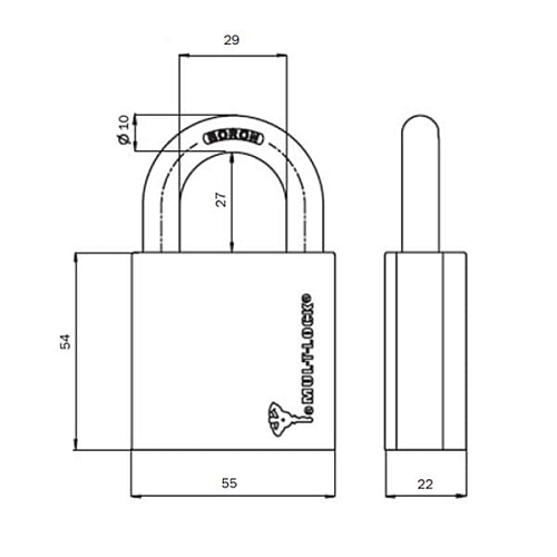 Замок навісний MUL-T-LOCK G55 Interactive+ 2 ключа - Фото №7