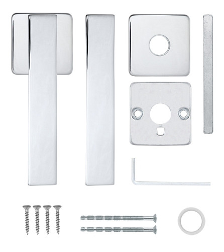 Ручки на розетте ROSTEX Ravena H53 хром полированный - Фото №5