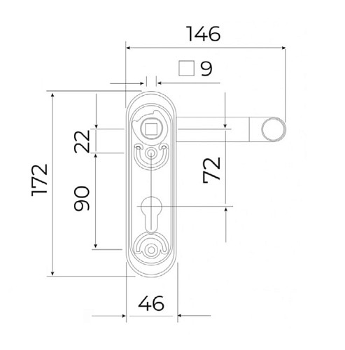 Ручки протипожежні на планці KEDR 1919 Grey сірий - Фото №3