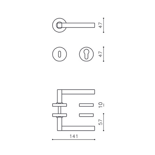 Ручки на розетте OLIVARI Time CA хром глянцевый/матовый - Фото №3