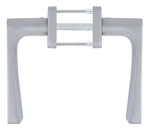 Ручки на розеті ROSTEX Bologna H50 нержавіюча сталь матова - Фото №3