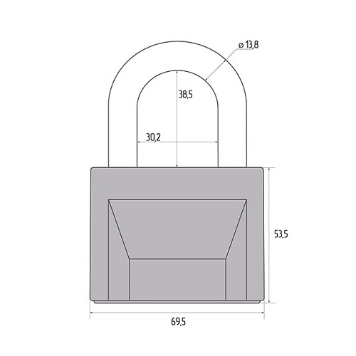 Замок навісний АВАНТЕК ВС2М1-01 (3 ключа) - Фото №2