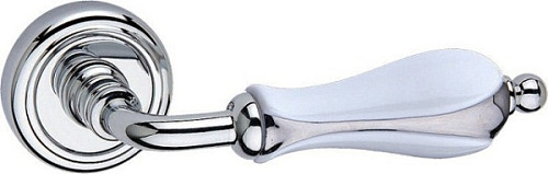 Ручки на розетте FIMET Anastasia 198 (266) F04 хром/белый фарфор - Фото №2