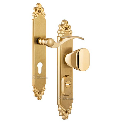 Ручки на планке с протектором ROSTEX Ozdobna R 92мм (40-45мм) фиксированная-нажимная титан PVD матовый (правая) - Фото №2