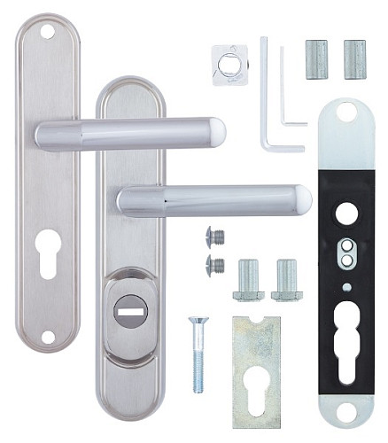 Ручки на планке с протектором ROSTEX Decor R 90мм (38-45мм) хром матовый - Фото №6