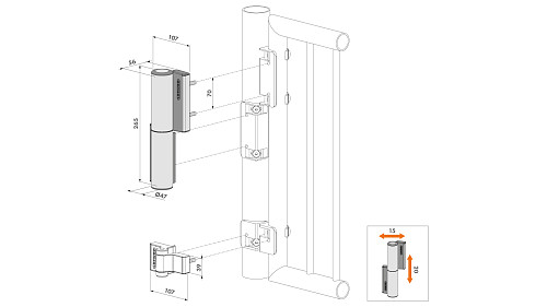 Доводчик-петля для калитки LOCINOX Tiger черный - Фото №6