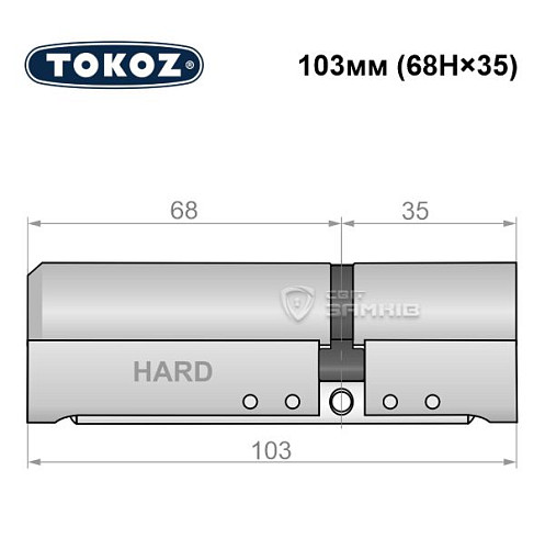 Цилиндр TOKOZ Pro400 103 (68H*35) (H - закаленная сторона) никель матовый - Фото №8