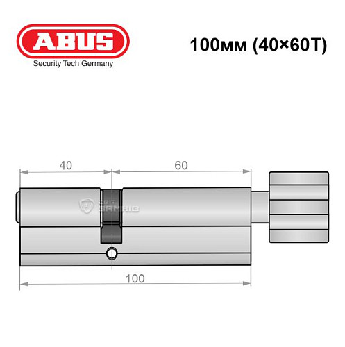 Циліндр ABUS Vitess 1000 100T (40*60T) нікель сатин - Фото №7