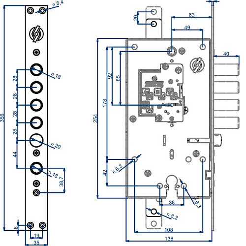 Механизм замка SECUREMME 2533 (BS66*85мм) правый - Фото №7