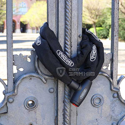 Замок для мотоцикла TOKOZ Moto Black з ланцюгом 200см 2 ключа - Фото №6