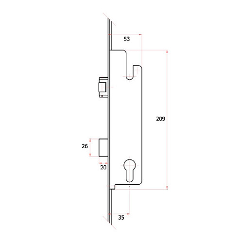 Механизм замка AKPEN бочка 35 мм рейка 1600-2200 мм - Фото №3