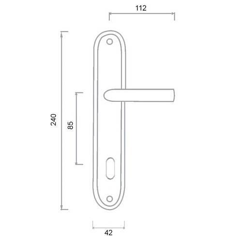 Ручки на планці SIBA Side 85 матовий нікель/хром - Фото №2