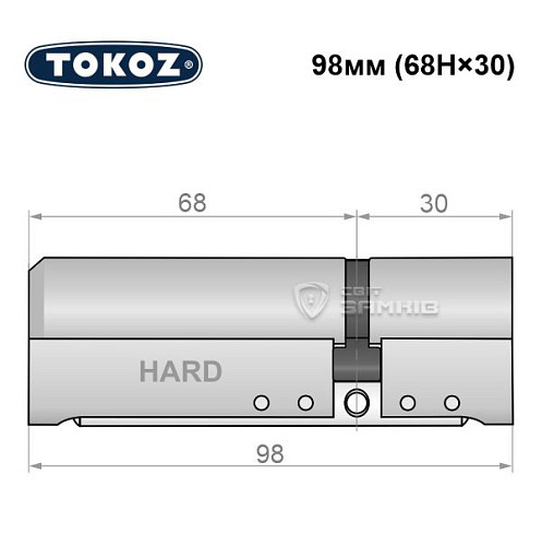 Цилиндр TOKOZ Pro400 98 (68H*30) (H - закаленная сторона) никель матовый - Фото №8
