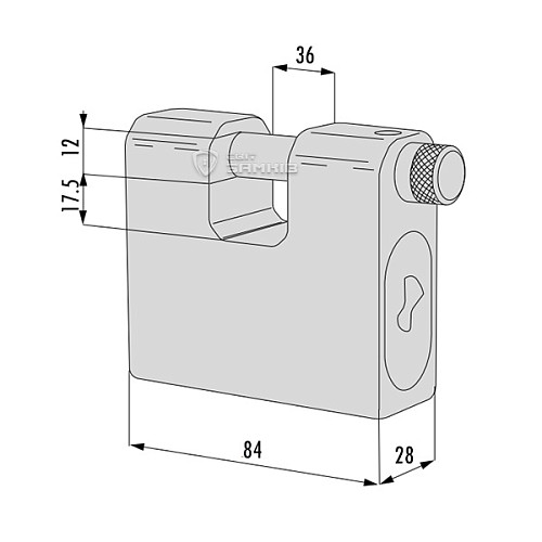 Замок навісний CISA 28550.84 (84 мм, 2 ключа) - Фото №7