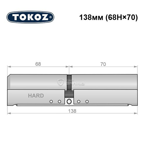 Цилиндр TOKOZ Pro400 138 (68H*70) (H - закаленная сторона) никель матовый - Фото №8