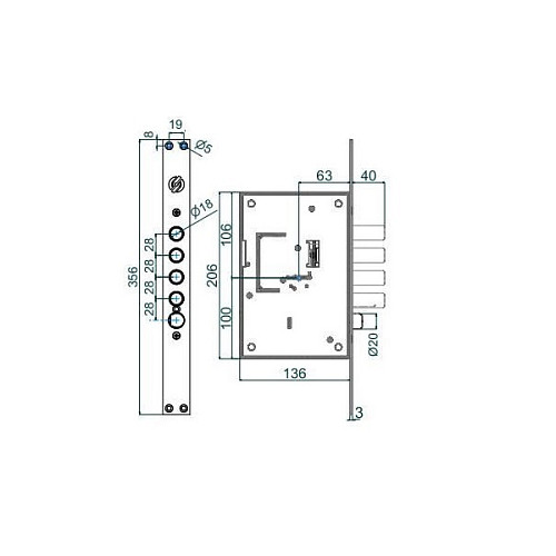 Механизм замка SECUREMME 2403 (BS66*85мм) - Фото №3