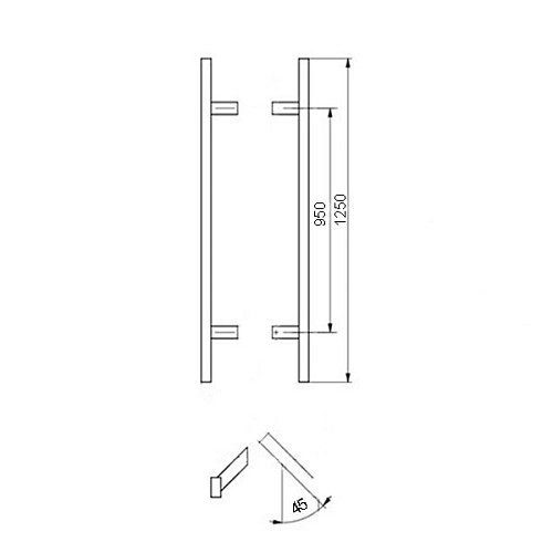 Ручка скоба PROFIT Manyas 1250/950.45 (комплект) труба 30 нержавіюча сталь матова - Фото №7