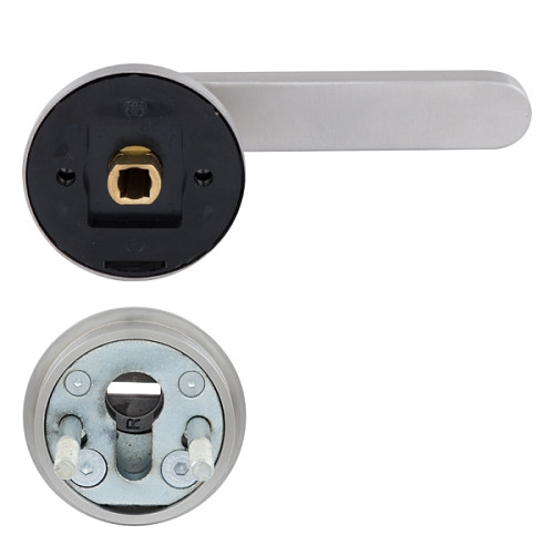 Ручки на розеті з протектором ROSTEX Rotondum нержавіюча сталь матова - Фото №2