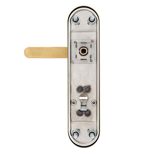 Ручки на планке с протектором ROSTEX Solid-Pro + F 90мм (56-70мм) нержавеющая сталь матовая титан PVD - Фото №3