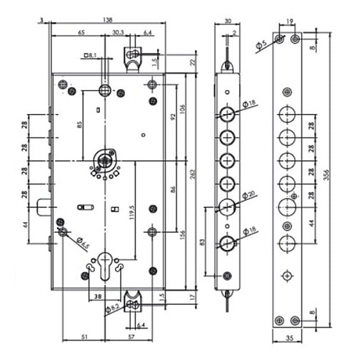 Механізм замка MUL-T-LOCK Omega OFMPB30328L/metal VIP/3in1 Двосистемний (BS65*85мм) хром без зв.план - Фото №8