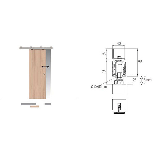 Раздвижная система KOBLENZ 0830 длина 3 м на 1 полотно до 175 кг - Фото №4