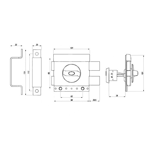 Замок накладной GERDA TYTAN ZX1000 (BS50мм) никель сатин 5 ключей - Фото №4