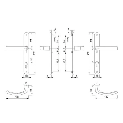 Ручки на планке HOPPE Liege 1540/3346 92 антрацит - Фото №2