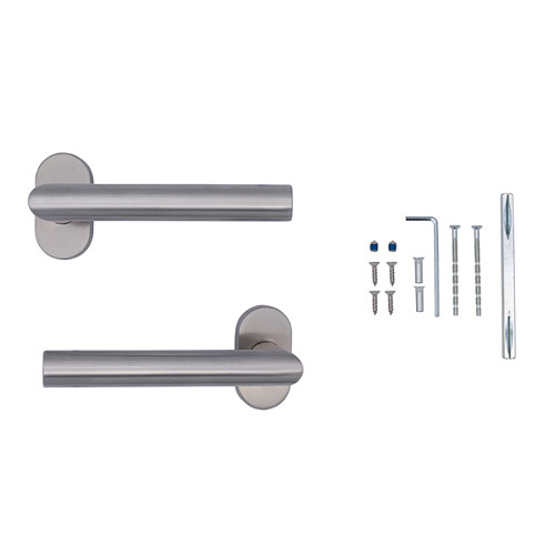 Ручки на розеті CISA PL Angle овальна розета 07070.82 нержавіюча сталь - Фото №6