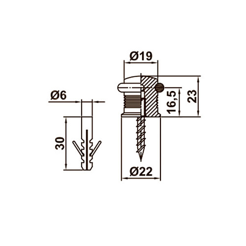 Стопор дверной напольный AMIG mod.204-22 латунь - Фото №2
