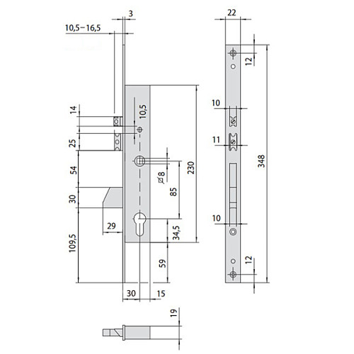 Электромеханический замок CISA 16215.30 (BS30*85мм) - Фото №7