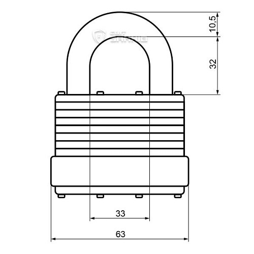 Замок навісний HORST HR-LS-65E (3 ключа) - Фото №6