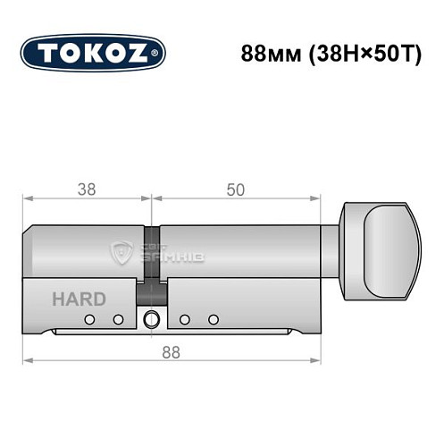 Цилиндр TOKOZ Pro400 88T (38H*50T) (H - закаленная сторона) никель матовый - Фото №8