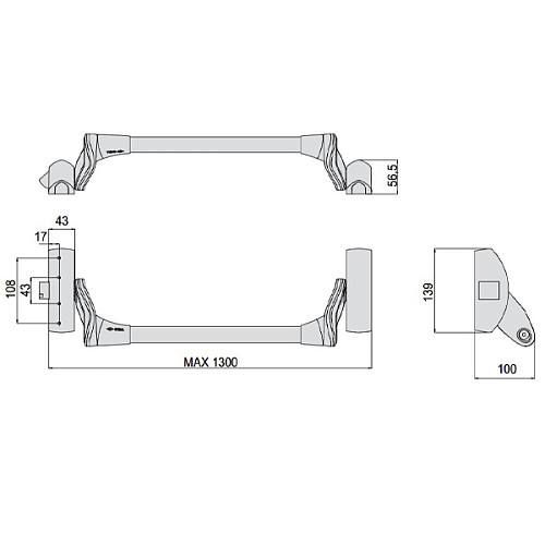Антипаніка накладна CISA Fast Push 59001.10 1-точкова червоний-чорний - Фото №19