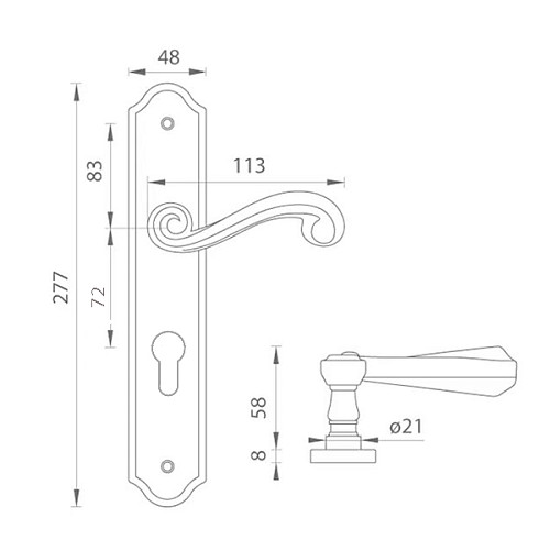 Ручки на планке TUPAI Carla 704-72 античное золото - Фото №2