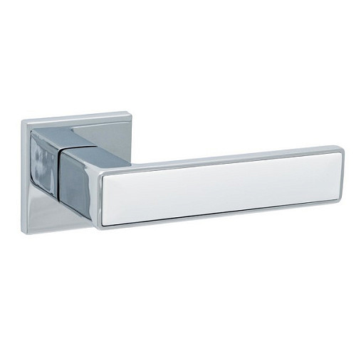 Ручки на розетте SAFITA Mirror HS WP/CP белый/хром - Фото №2