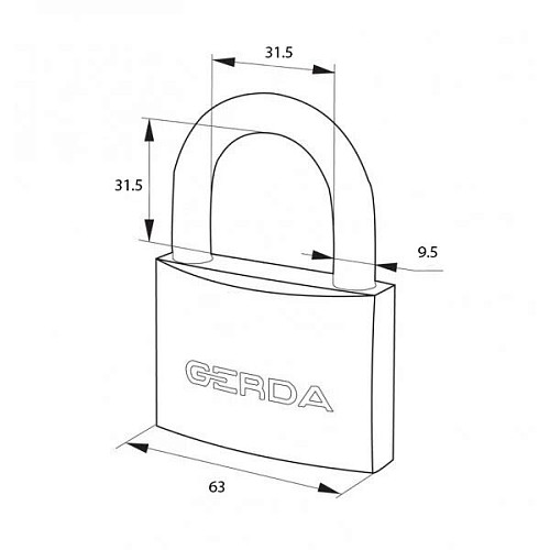 Навесной замок GERDA KZZS 60 (3 ключа) - Фото №4