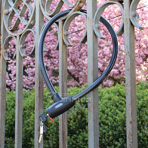 Замок для велосипеда TOKOZ Moto Black з тросом 100см 2 ключа - Фото №6