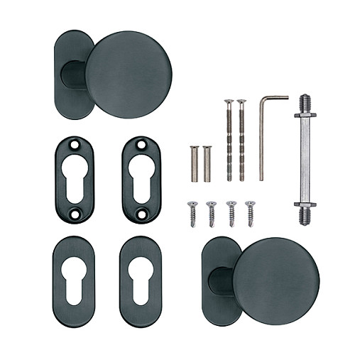 Ручки на розеті ABARO Lido FF фіксована-фіксована антрацит - Фото №4