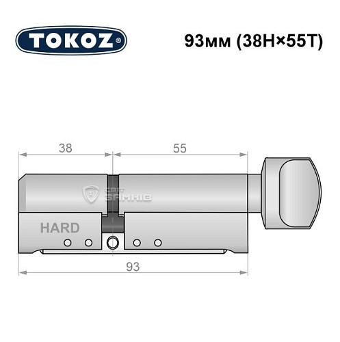 Цилиндр TOKOZ Pro400 93T (38H*55T) (H - закаленная сторона) никель матовый - Фото №8