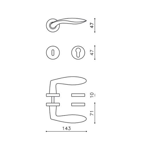 Ручки на розеті OLIVARI Onda CO хром матовий - Фото №3