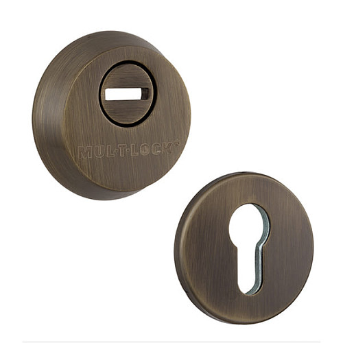 Механизм замка MUL-T-LOCK 415G двухсистемный (BS63*85мм) хром комплект + 2 протектора ант.бронза - Фото №8