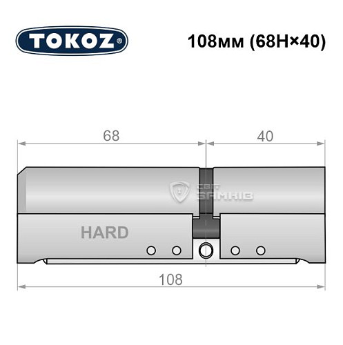 Цилиндр TOKOZ Pro400 108 (68H*40) (H - закаленная сторона) никель матовый - Фото №8