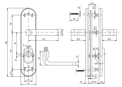 Ручки на планке с протектором ROSTEX Solid-Pro + F 85мм (56-70мм) нержавеющая сталь матовая титан PVD - Фото №7