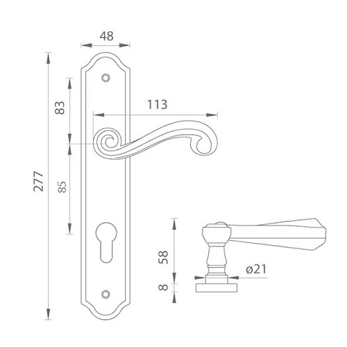 Ручки на планці TUPAI Carla 704-85 античне золото - Фото №2