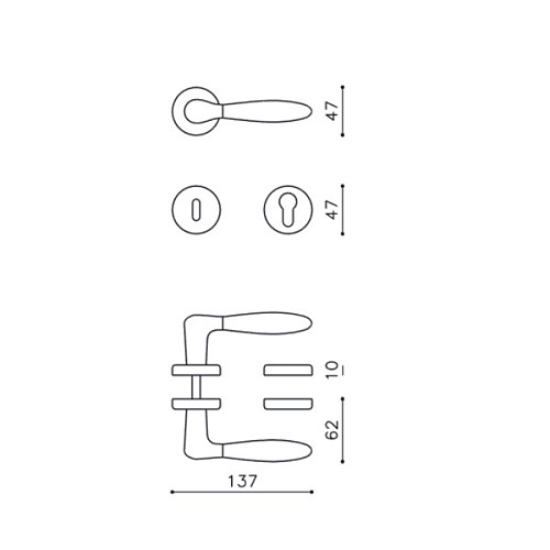 Ручки на розетте OLIVARI Comet CA хром глянцевый/матовый - Фото №4