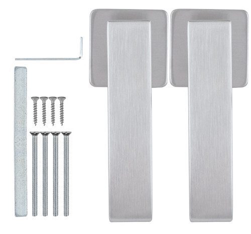 Ручки на розетте ROSTEX Castelo H53 нержавеющая сталь матовая - Фото №5