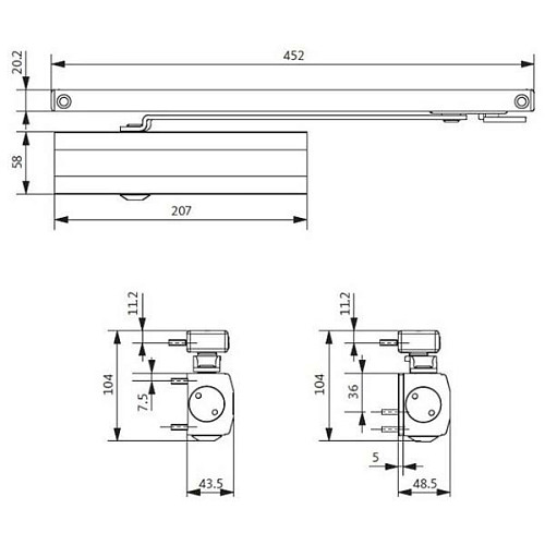 Дотягувач GU ОТS 210 SLD до 60кг Коричневий - Фото №3