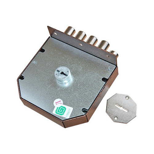 Замок накладний ГАРДІАН 20.05 (BS64мм) вертикальна свердловина 5 ключів лівий (н) - Фото №6